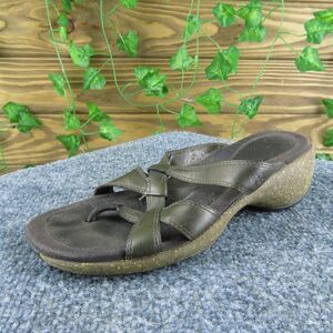 Merrell Women's Sundial‎ Cross Antique Brass Flip Flop Bronze Leather Sz 6M Used